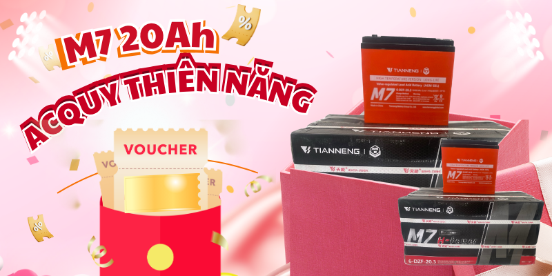 Bộ 5 acquy thiên năng M7 20Ah