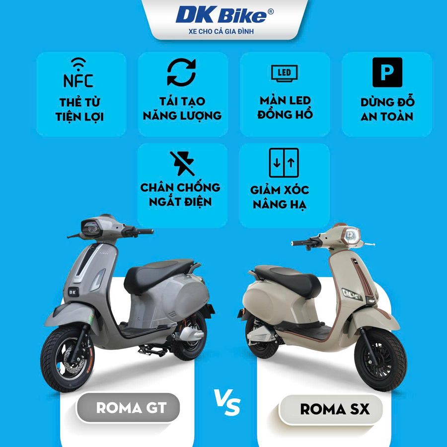 Xe máy điện DK Bike Roma GT New 2025