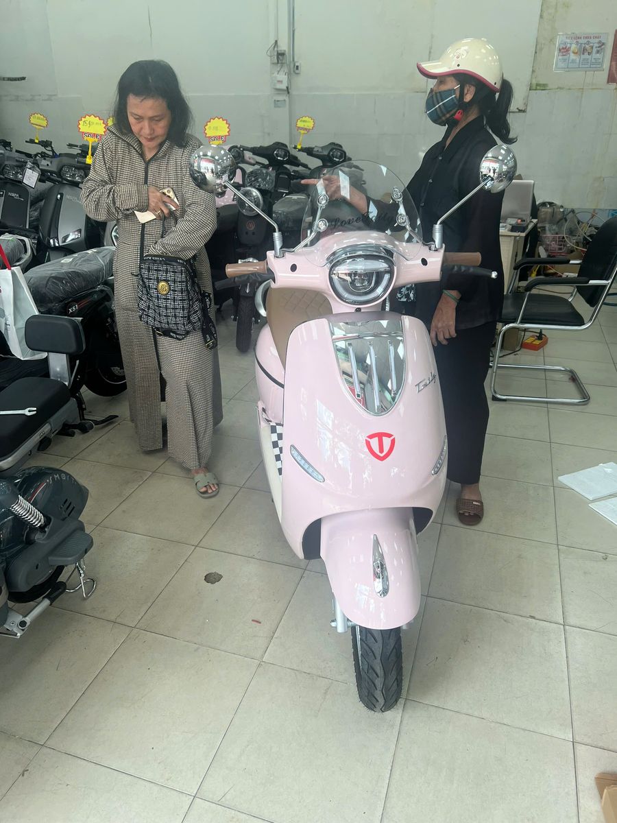 2 mẹ con chốt xe máy điện tailg r71 màu hồng