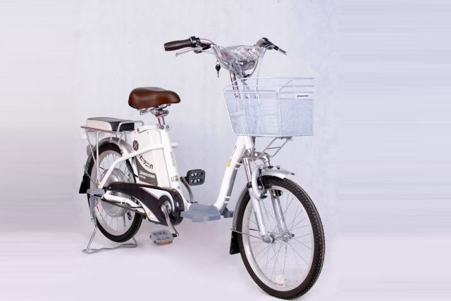 Xe đạp điện Bridgestone npkmd màu trắng