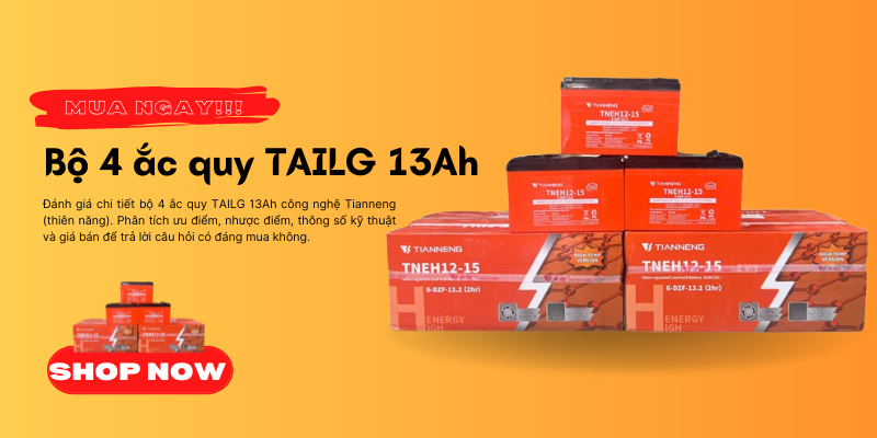 bộ 4 ắc quy TAILG 13Ah