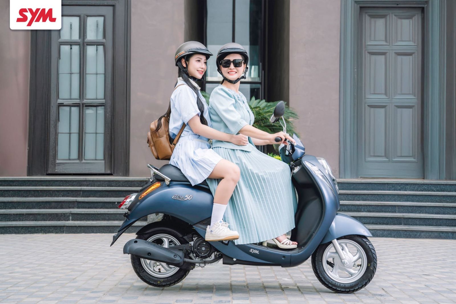 Xe ga 50cc Elite SYM Đen Mờ/Đỏ Mận