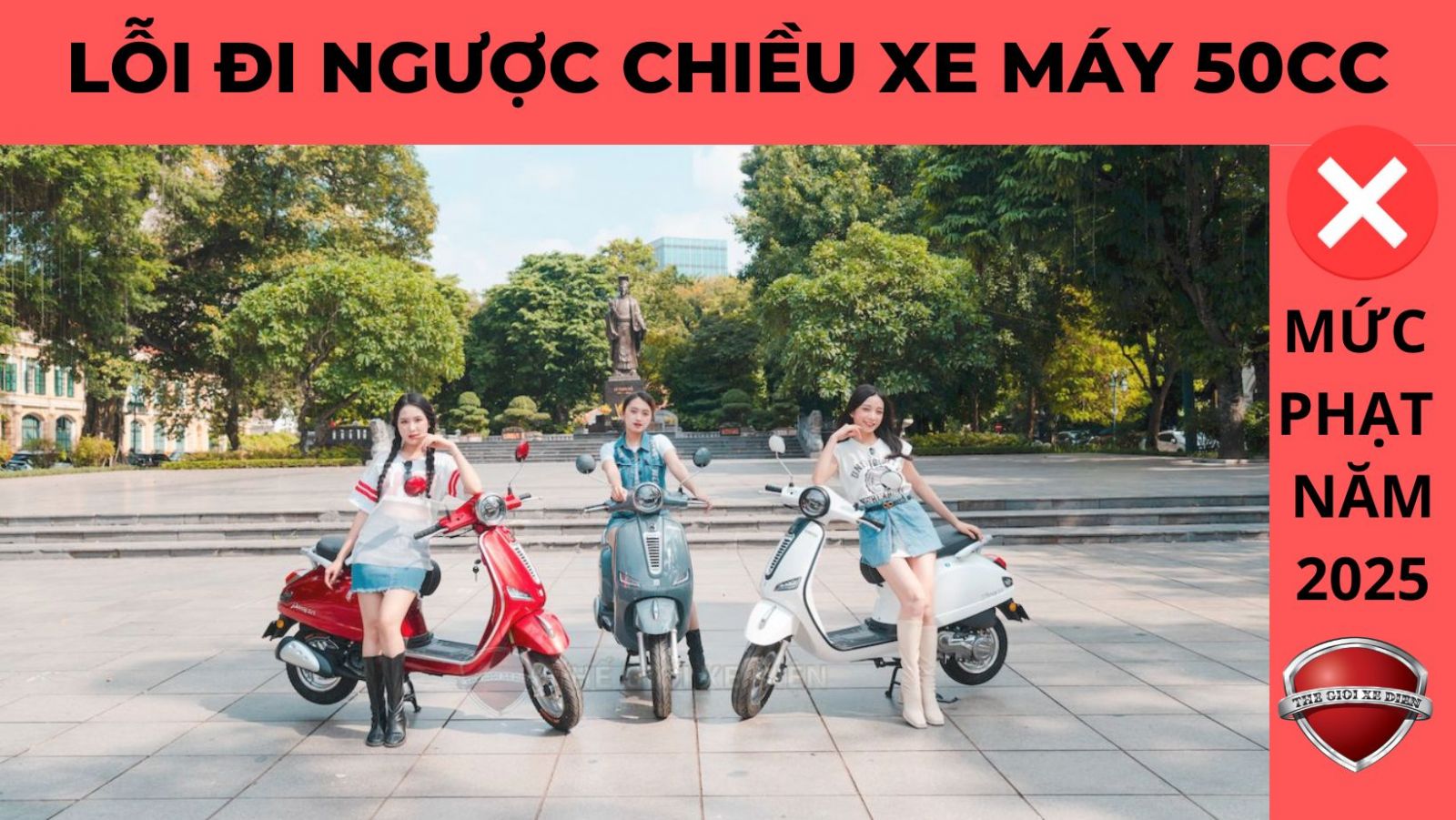 lỗi đi ngược chiều xe máy 50cc