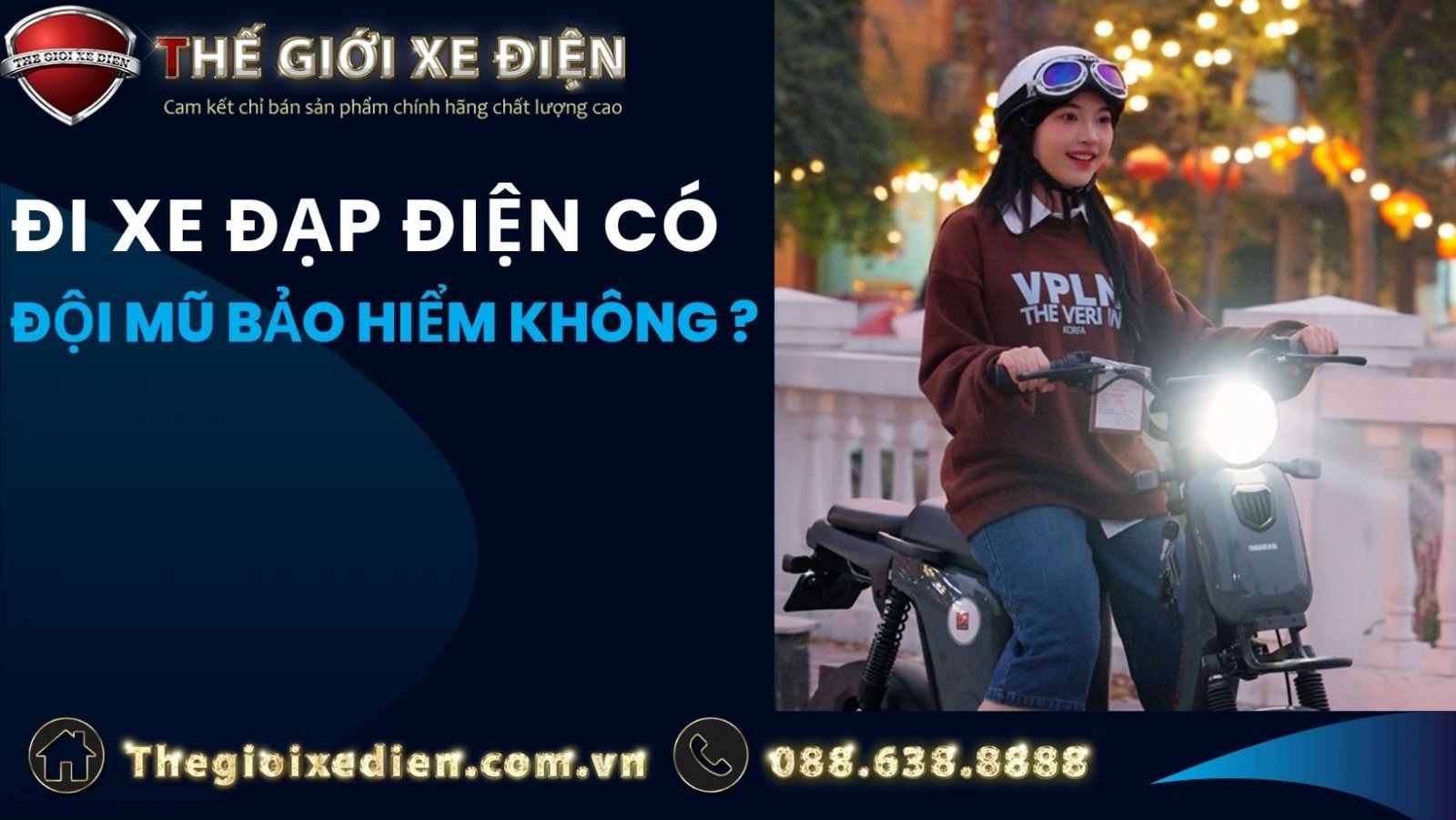 xe đạp điện có đội mũ bảo hiểm không