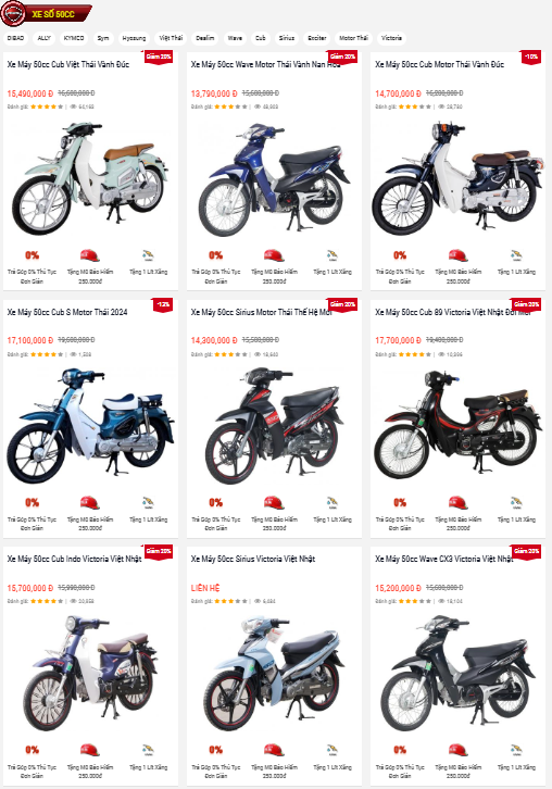 xe máy 50cc có đầy đủ giấy tờ