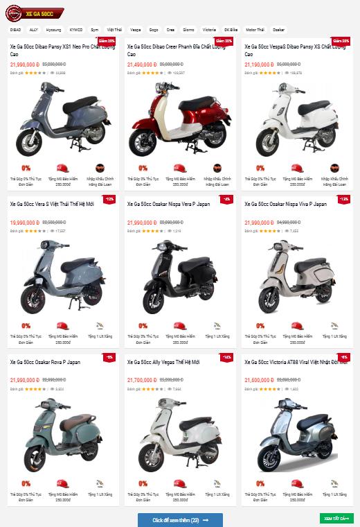 xe máy 50cc mới chính hãng