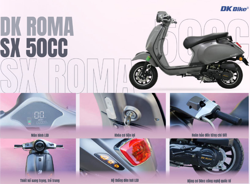 xe máy 50cc tốt nhất - DK Roma SX