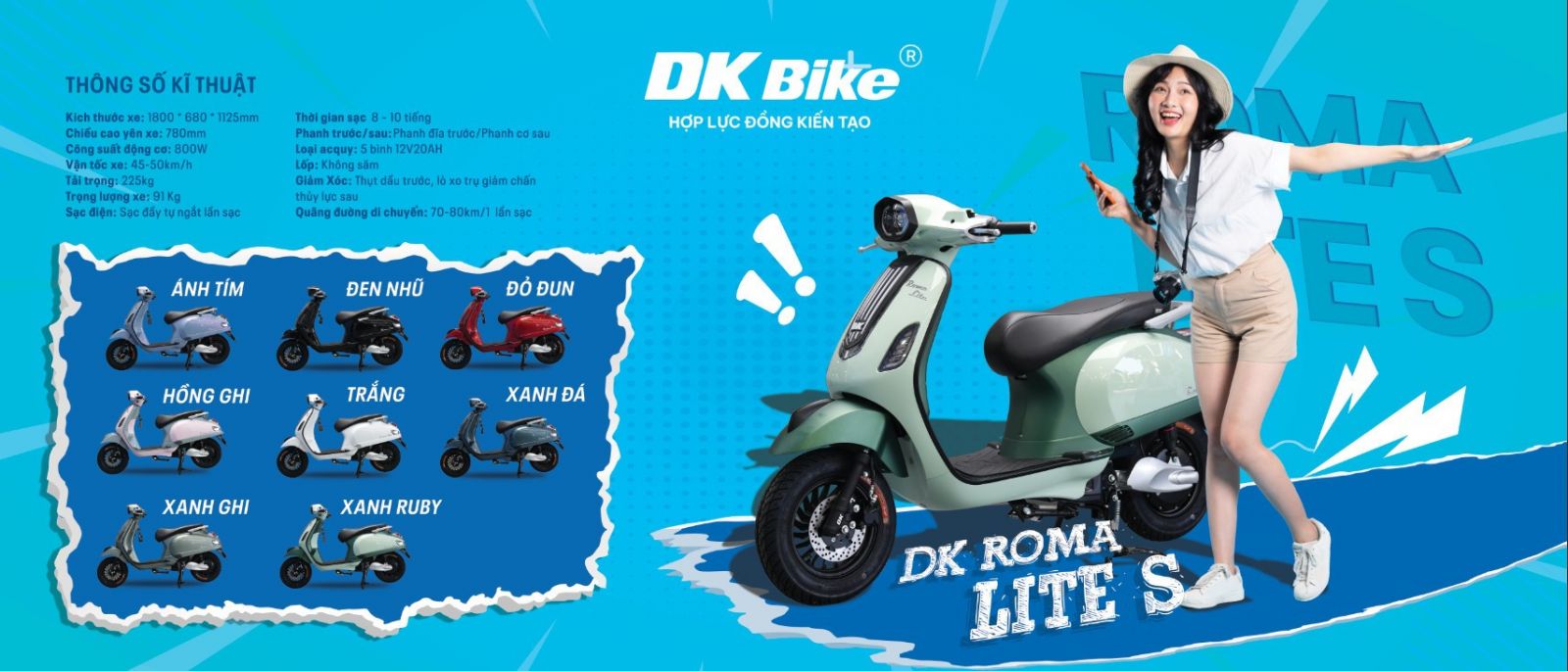 bảng màu xe dk roma lite s