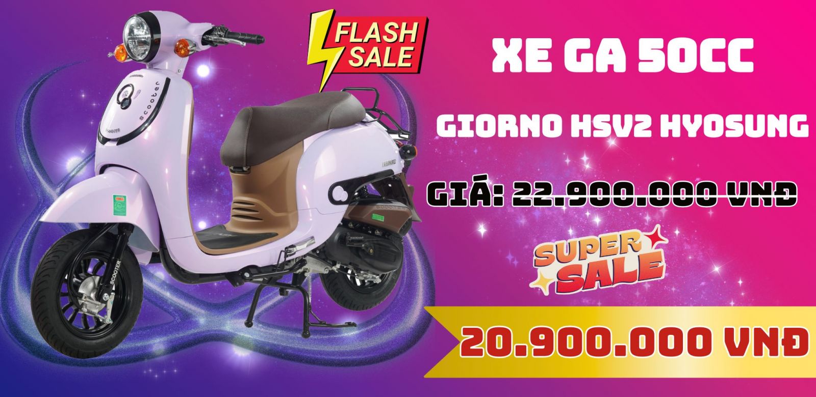 xe ga 50cc hyosung hsv2 giảm giá mạnh