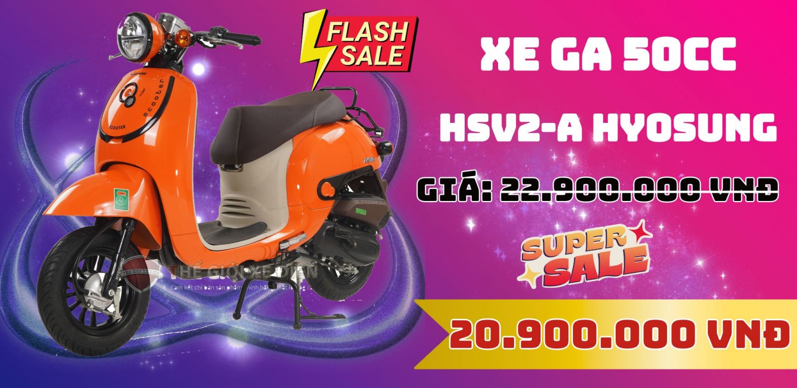 KHUYẾN MÃI XE GA 50CC HSV2 A HYOSUNG