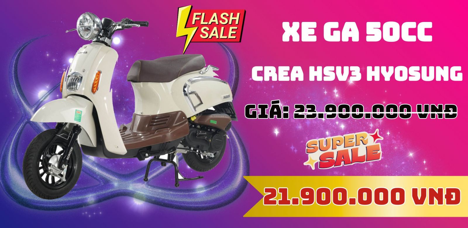 KHUYẾN MÃI XE GA 50CC CREA HSV3 HYOSUNG