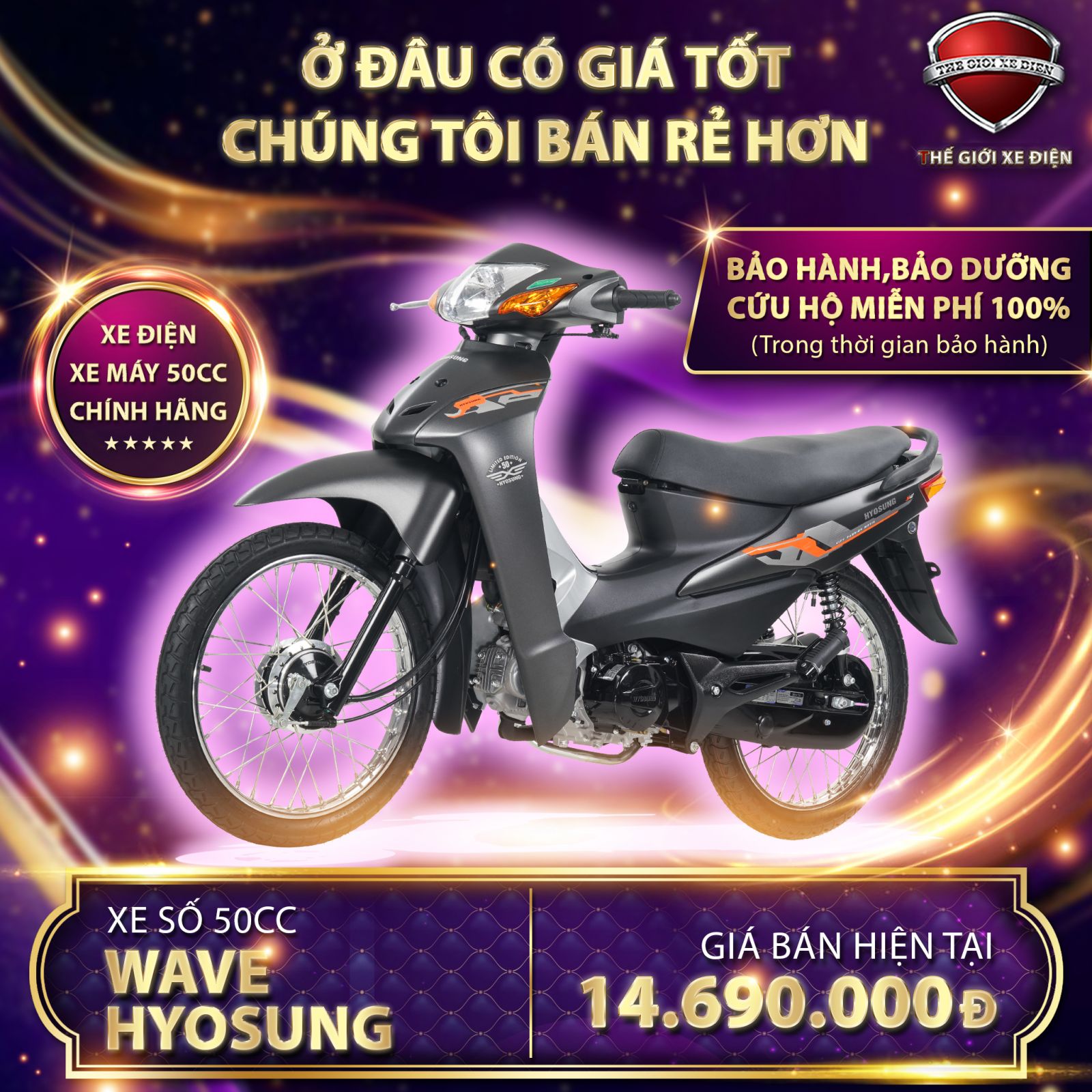 xe số 50cc dưới 15 triệu wave hyosung