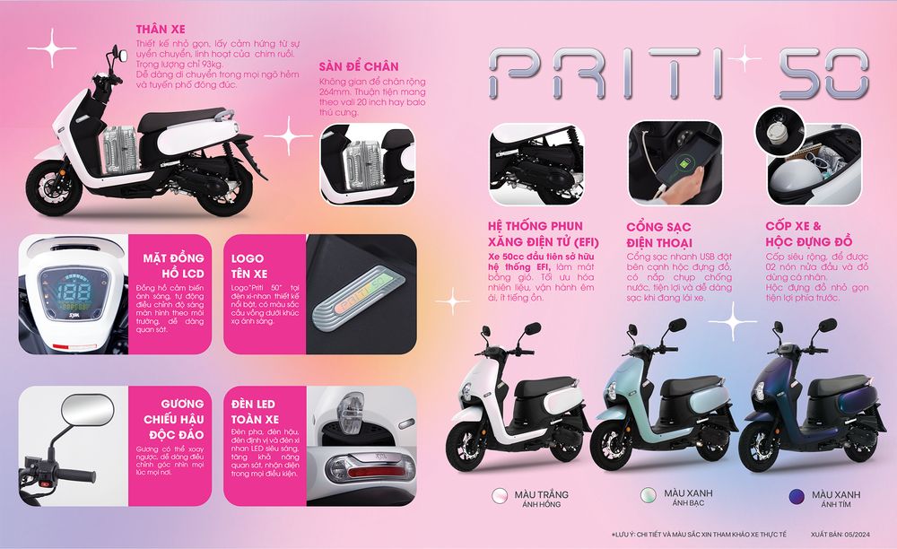 xe máy 50cc Sym Priti công nghệ fi