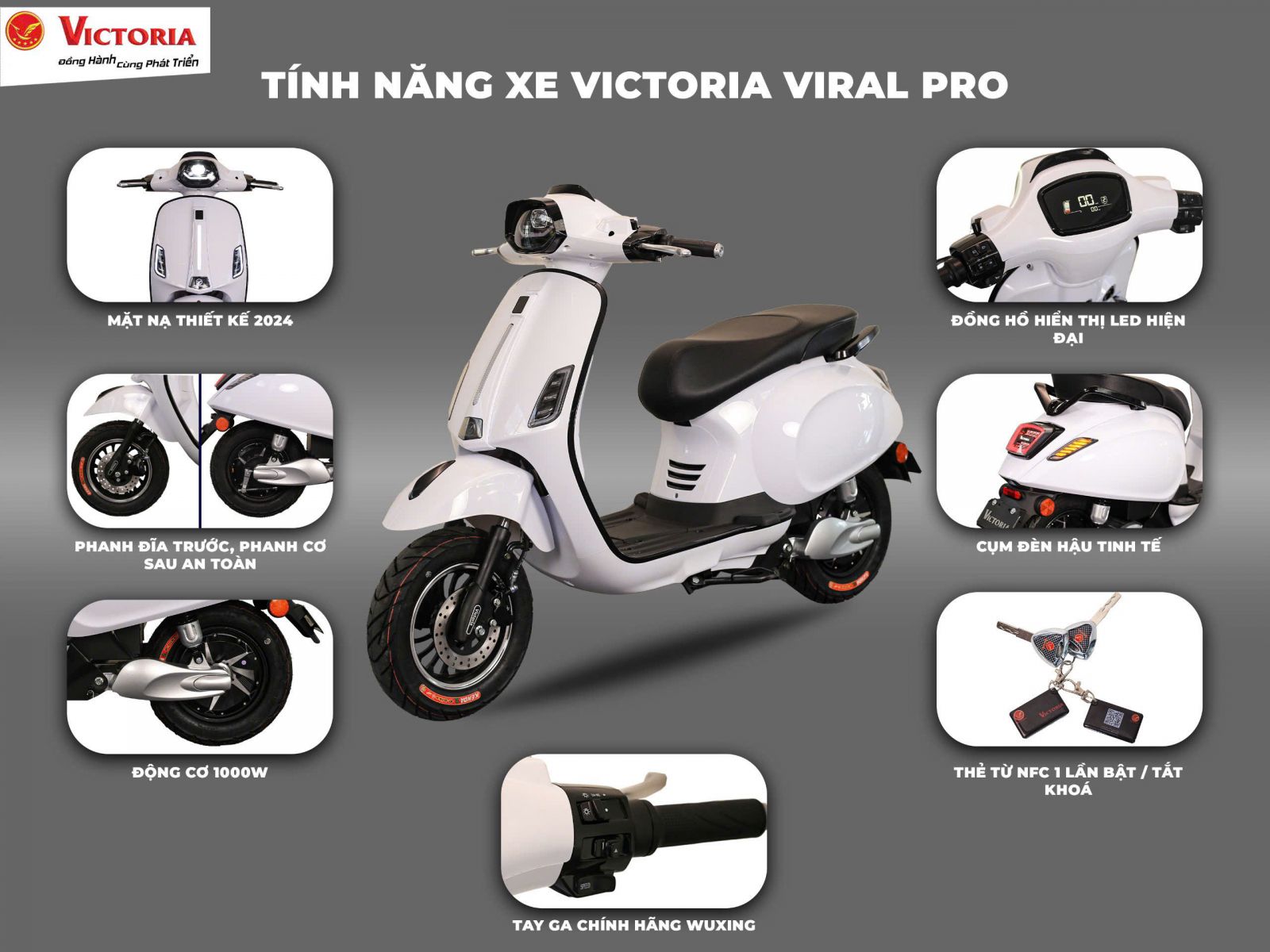 xe máy điện victoria viral pro thẻ từ nfc