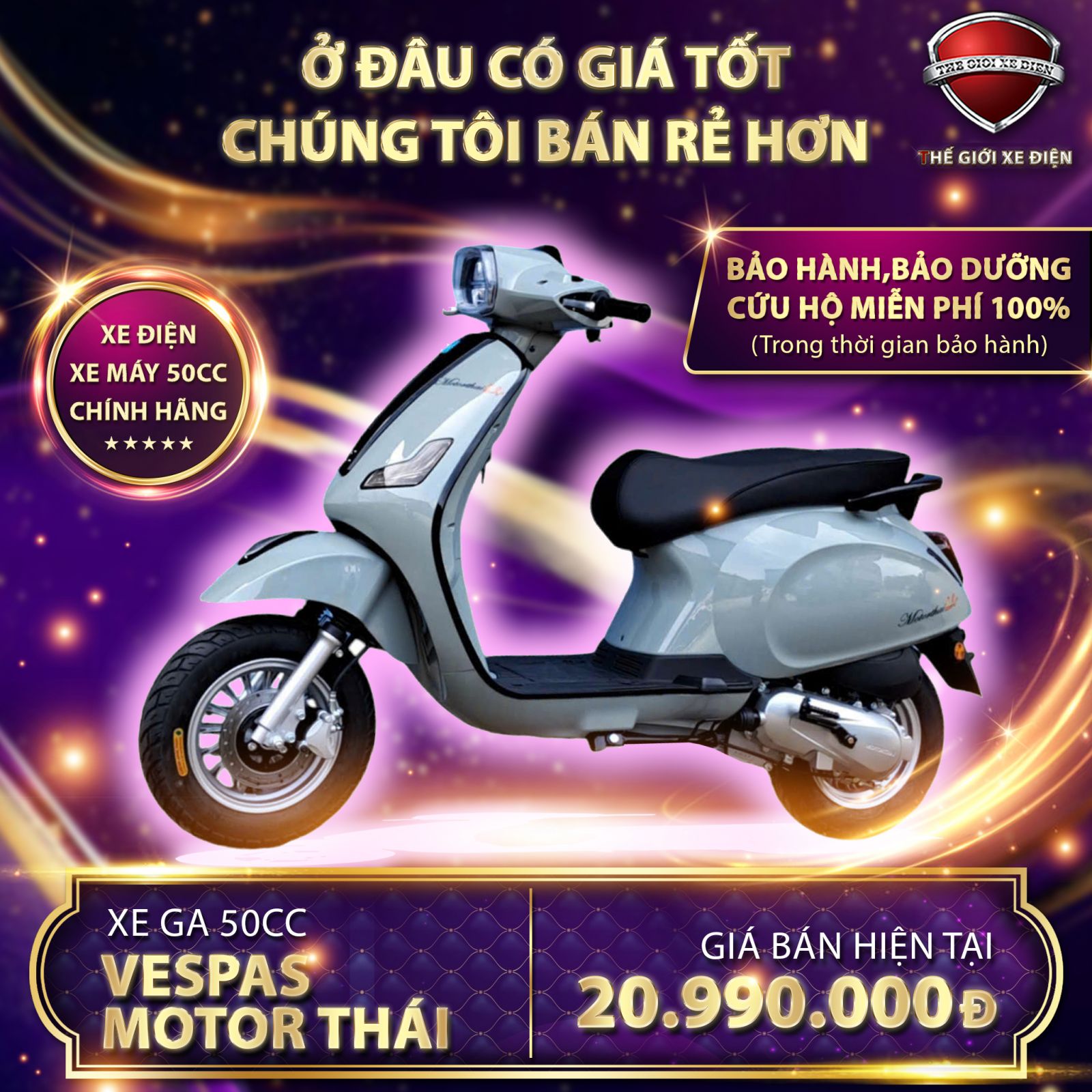 review xe máy 50cc nổi tiếng vespa moto thái 