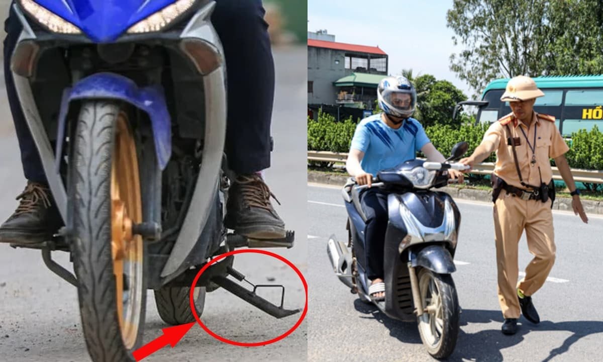 Thế Giới Xe Điện nhắc bạn đi xe nhớ gạt chân chống tránh bị phạt