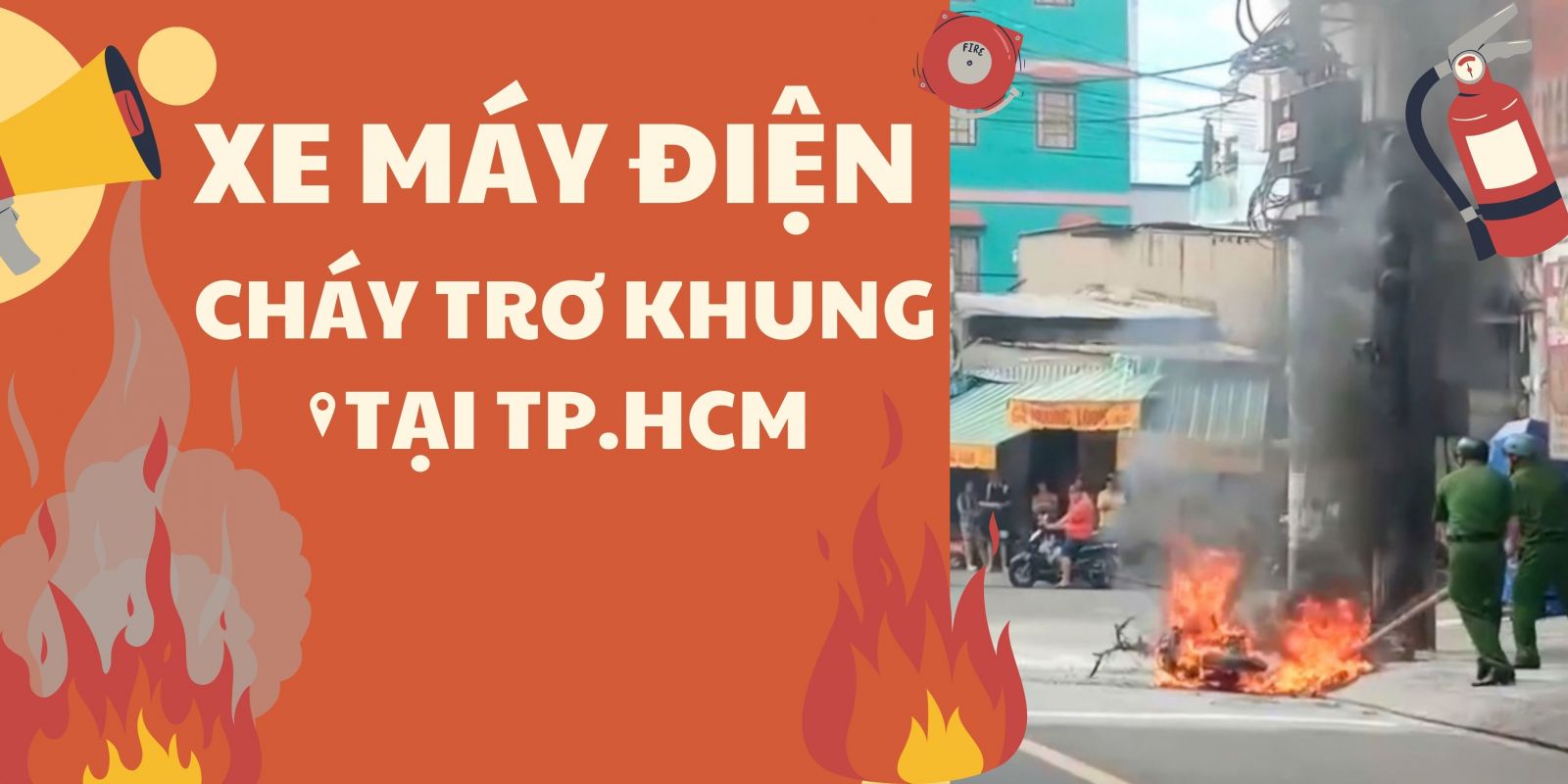 xe máy điện cháy trơ khung