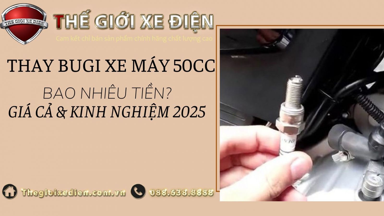 thay bugi xe máy 50cc bao nhiêu tiền