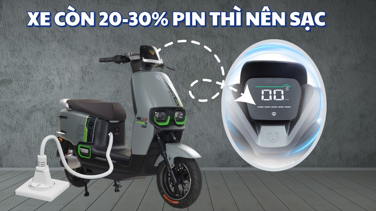 xe điện còn 20-30% pin thì sạc
