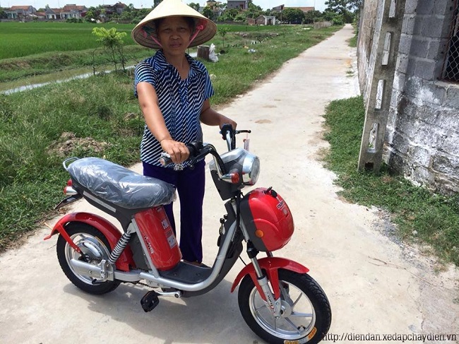 Xe đạp điện Nijia 2014 lốp liền săm chính hãng đến tay khách hàng ở Hải Dương.