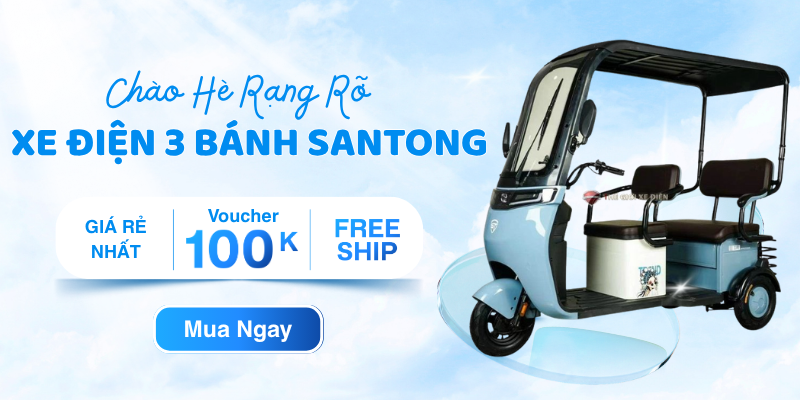 xe điện 3 bánh Santong có mái che