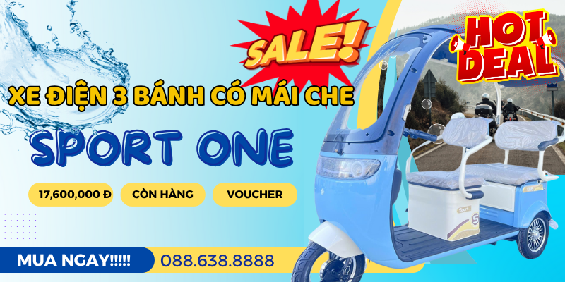  xe điện 3 bánh Sport One mái che 