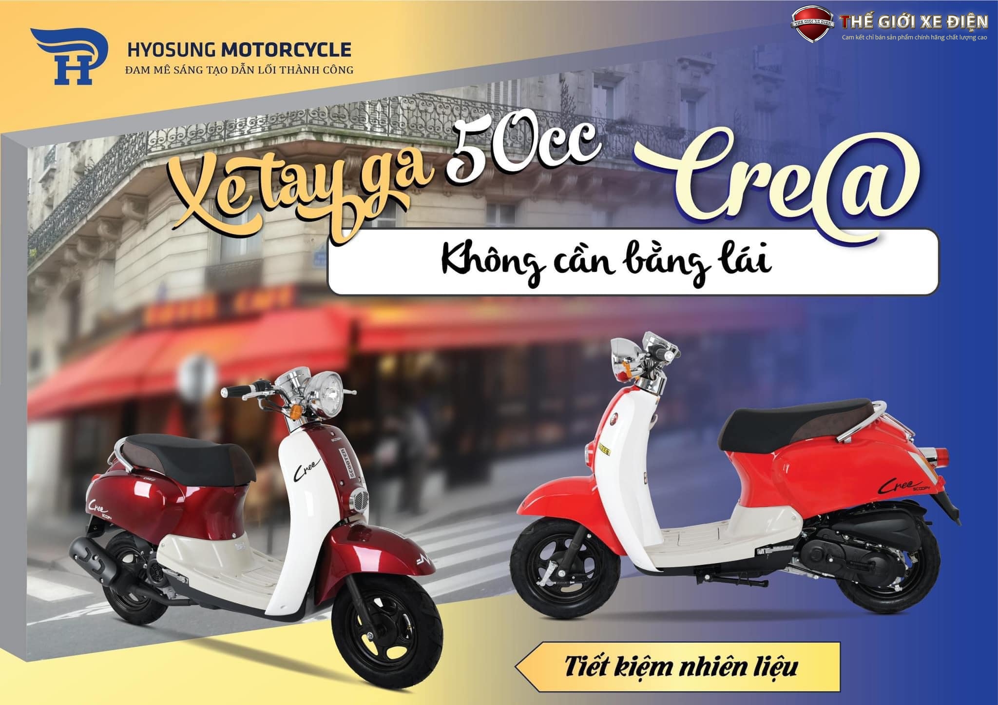 So Sánh 2 Mẫu Xe Tay Ga 50cc Crea Hyosung Và Scoopy Việt Thái