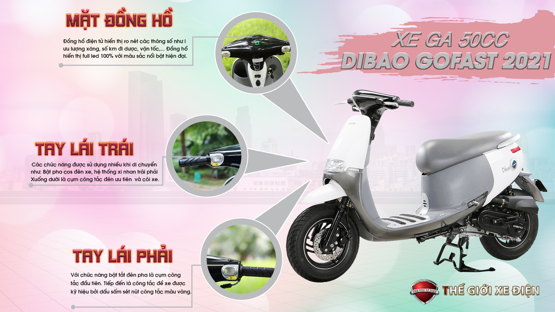 Xe Ga 50cc Dibao Gofast 2021: Siêu phẩm tích hợp những tính năng hữu ích