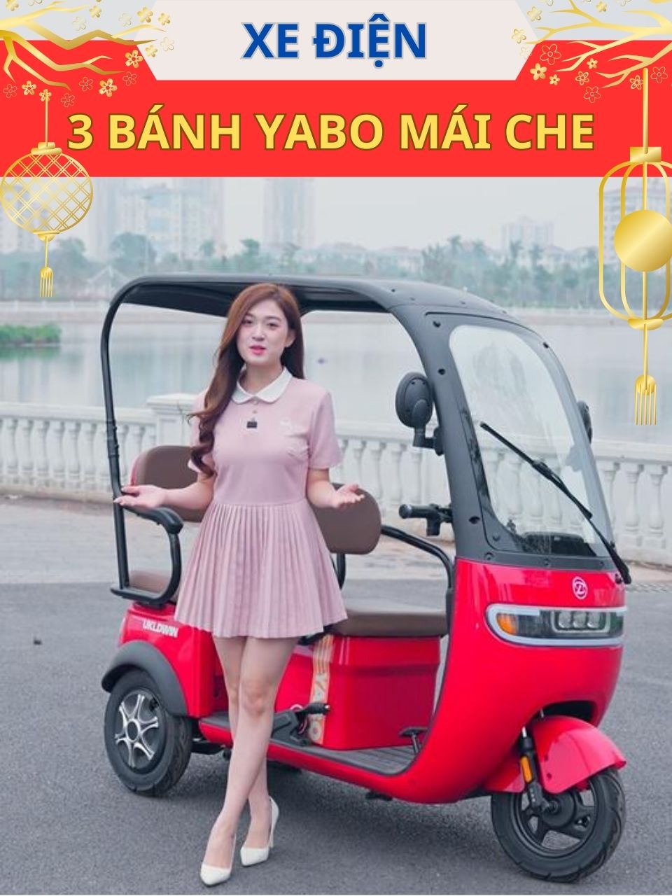 Xe Điện 3 Bánh Yabo Có Mái Che Cao Cấp | Thế Giới Xe Điện