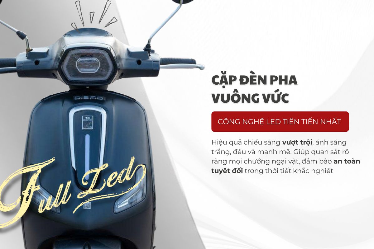 Dibao Tesla Dio Đèn Vuông - Thế Giới Xe Điện