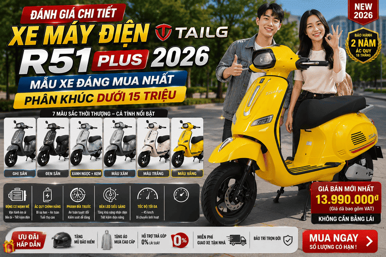 Xe M&aacute;y Điện Tailg R51 Plus 2026