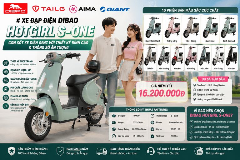 Xe Đạp Điện Dibao HotGirl S-ONe