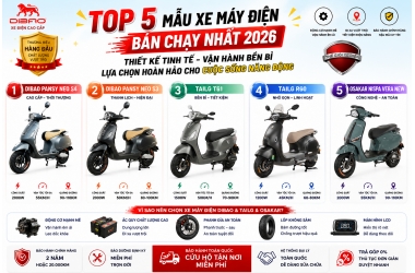 TOP 5 MẪU XE MÁY ĐIỆN BÁN CHẠY NHẤT 2026 - Thế Giới Xe Điện