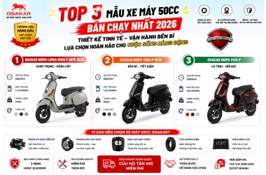 TOP 3 MẪU XE MÁY 50CC BÁN CHẠY NHẤT 2026 -  Thế Giới Xe Điện