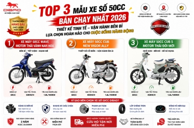 TOP 3 MẪU XE SỐ 50CC BÁN CHẠY NHẤT 2026 - Thế Giới Xe Điện