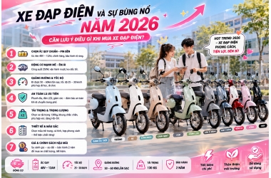 XE ĐẠP ĐIỆN VÀ SỰ BÙNG NỔ NĂM 2026 – CẦN LƯU Ý ĐIỀU GÌ KHI MUA XE ĐẠP ĐIỆN?