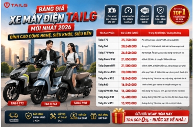 Bảng Giá Xe Máy Điện Tailg Mới Nhất 2026: Đỉnh Cao Công Nghệ, Siêu Khỏe, Siêu Bền