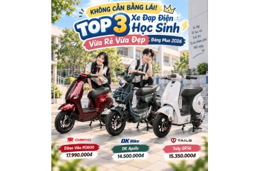 KHÔNG CẦN BẰNG LÁI! TOP 3 Xe Đạp Điện Học Sinh Vừa Rẻ Vừa Đẹp Đáng Mua 2026