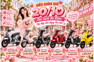 SIÊU GIẢM GIÁ 20/10: Thế Giới Xe Điện Tấp Nập Đón Ngày Phụ Nữ!
